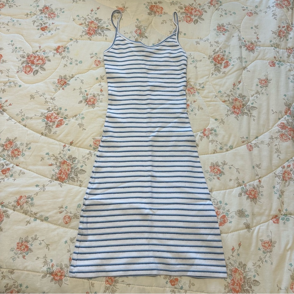 Brandy Melville Striped Blue and White Women's mini Dress